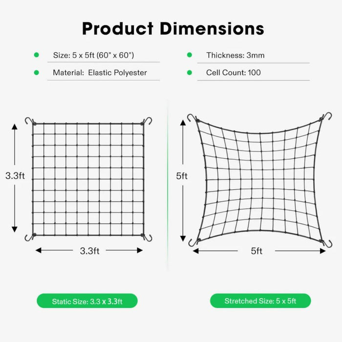 Elastic Trellis Netting with 4 Hooks Multi Size